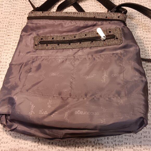 thirty-one women's 'Everything' black tweed dot 3 way adjustable purse bag - Picture 9 of 15